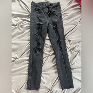 Women’s, black, high rise jeggings.